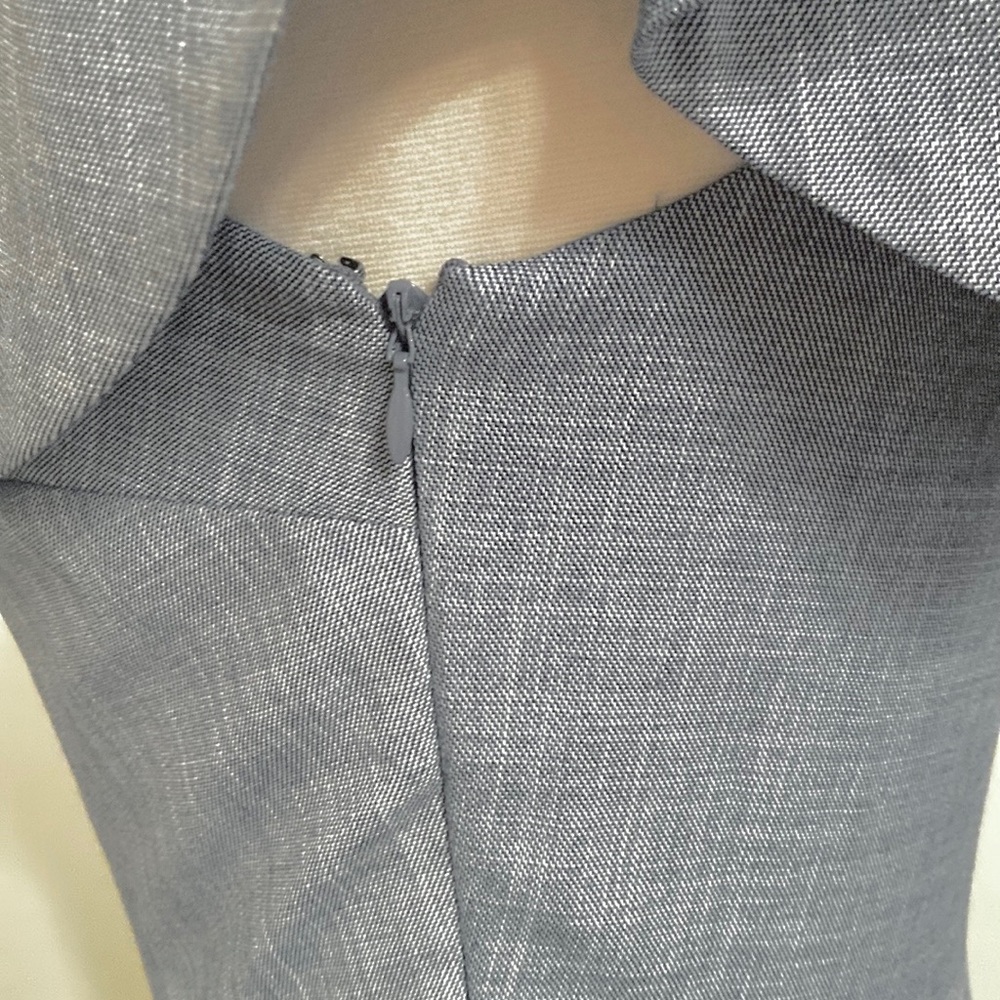 Banana Republic Blue Chambray 8 Coastal Grandma Preppy Ruffle Silhouette Dress - Picture 5 of 12